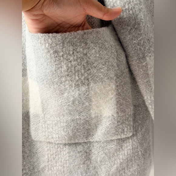 soft surroundings Plaid Hooded long gray Sweater Cardigan Women plus sz 1X Cozy - Picture 7 of 9